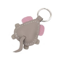 Michael The Cute Little Gray Mouse Leather Animal Keychain