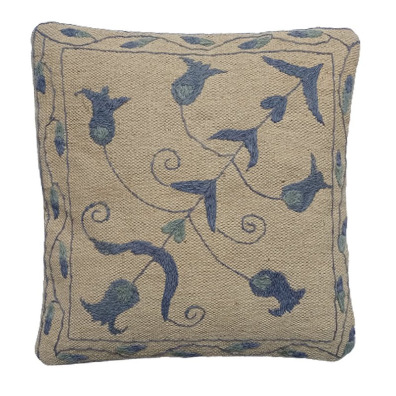 Housse de coussin cône en laine brodée