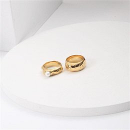 Goudfolie Band & Parel Ring