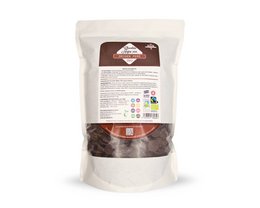  Dark chocolate chips, 70% cocoa content, 2kg package, organic and fair trade certified.