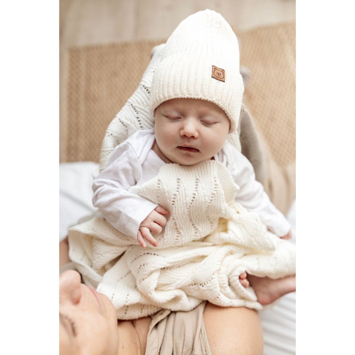 Couverture bébé AUSILIA - coton - CRÈME