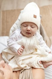 Couverture bébé AUSILIA - coton - CRÈME