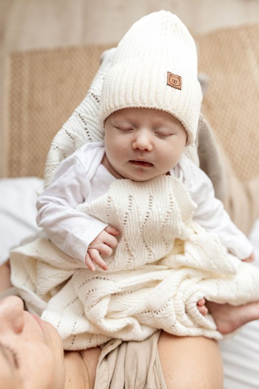 Couverture bébé AUSILIA - coton - CRÈME