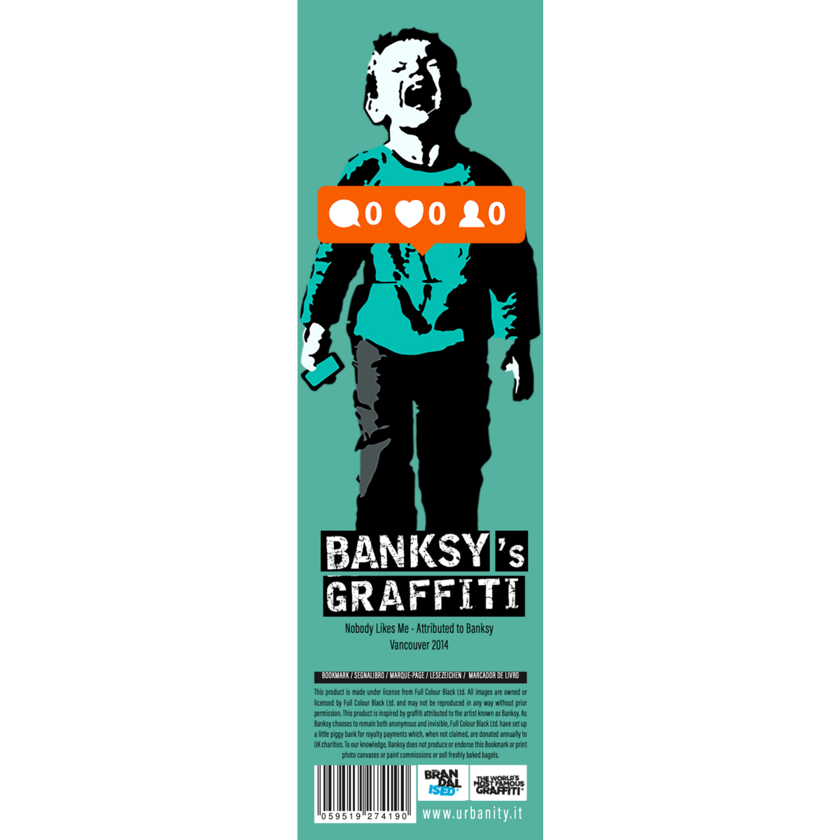 Marque-page "Soft-Touch" de Banksy - Personne ne m'aime