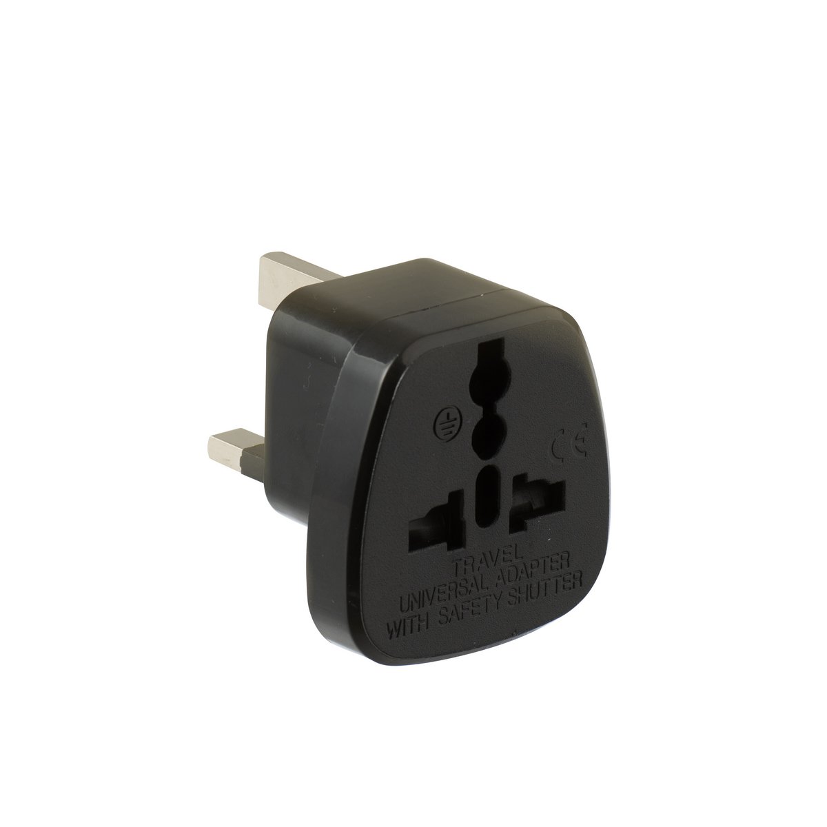 J-Line travel plug UK - plastic - black