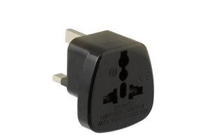 J-Line travel plug UK - plastic - black