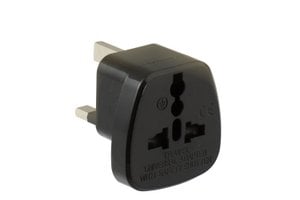J-Line travel plug UK - plastic - black