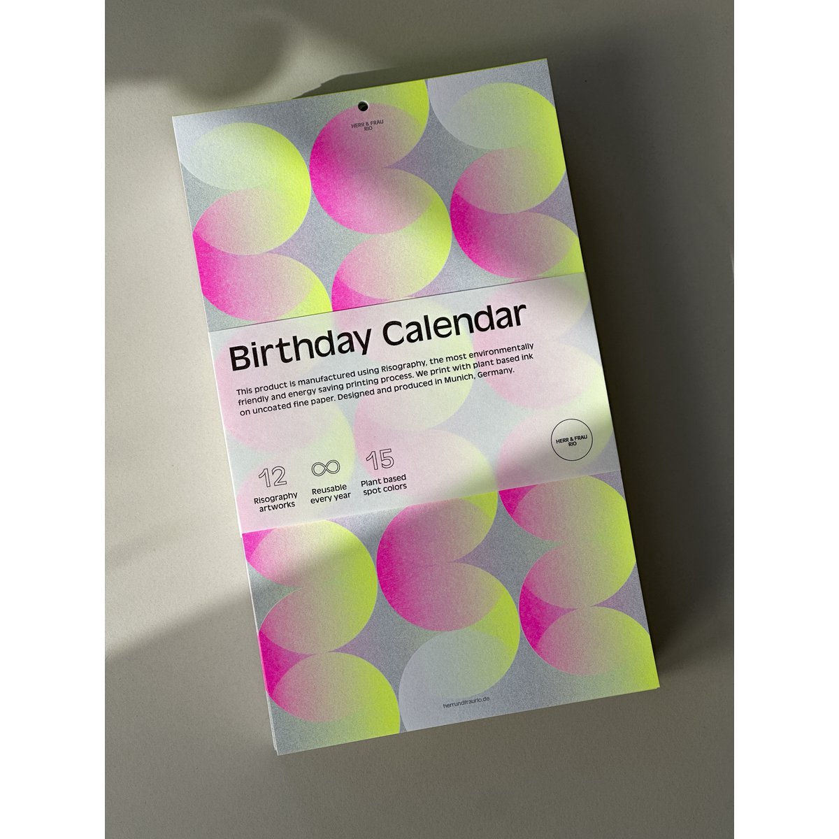Risography birthday calendar (17.0 x 28.5 cm)