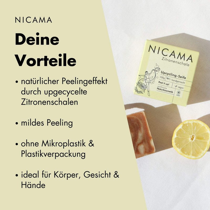 NICAMA - Upcyclingseife mit Zitronenschale