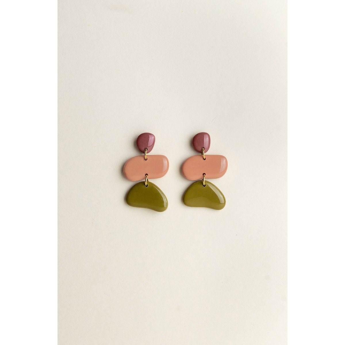 Boucles d'oreilles Jolene - Mauve / Goyave / Mousse