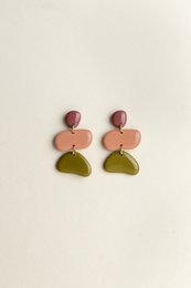 Boucles d'oreilles Jolene - Mauve / Goyave / Mousse