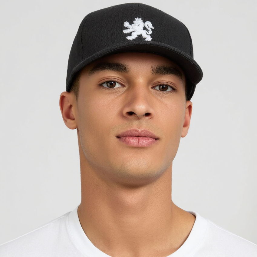 Gorra de béisbol O.Leo - Negro - León blanco - Unisex