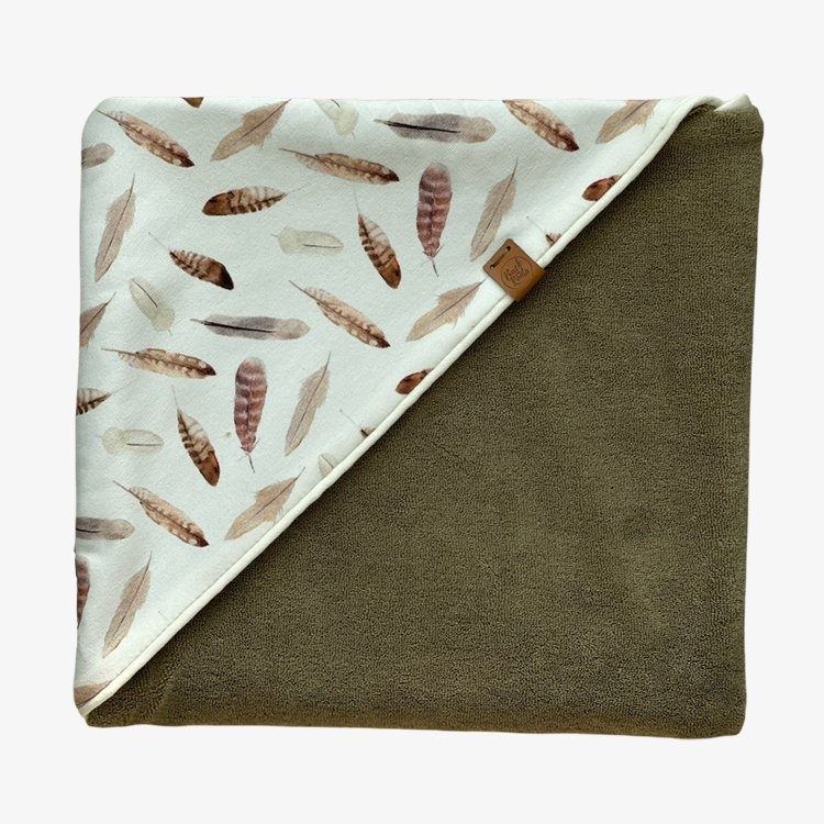 Feather Wikkeldoek Badstof klei olijf