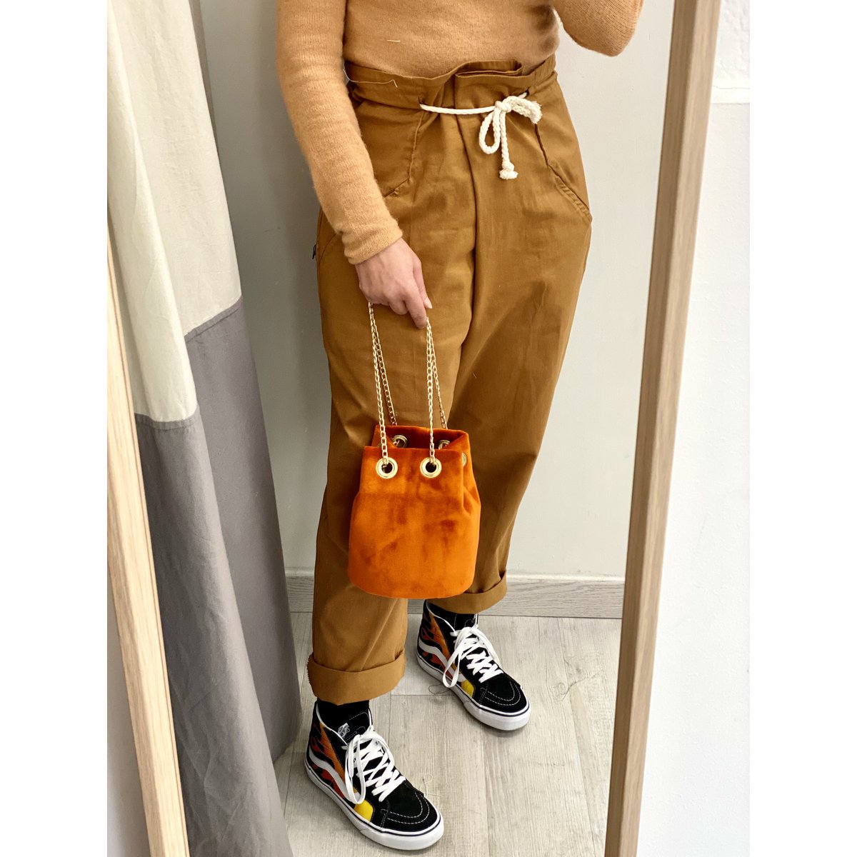 Sac Seau VELOURS ORANGE ROTE