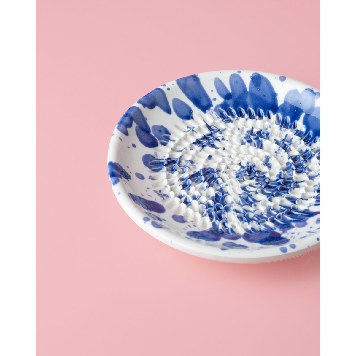 Ręcznie robione ceramiczne naczynie Tarka do czosnku / MAŁA Niebieska PERSIA