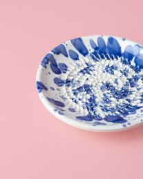 Handmade Ceramic Dish Garlic Grater / SMALL Blue PERSIA
