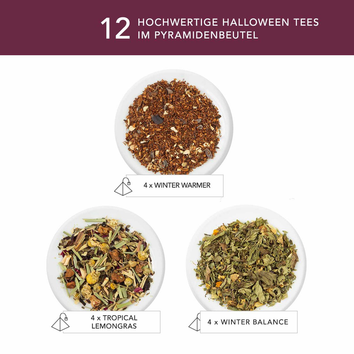 ETS - Tee Geschenk "Halloween" BIO, 12 Pyramiden Beutel