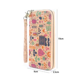 Various patterns natural cork women zipper card wallet BAG-2235