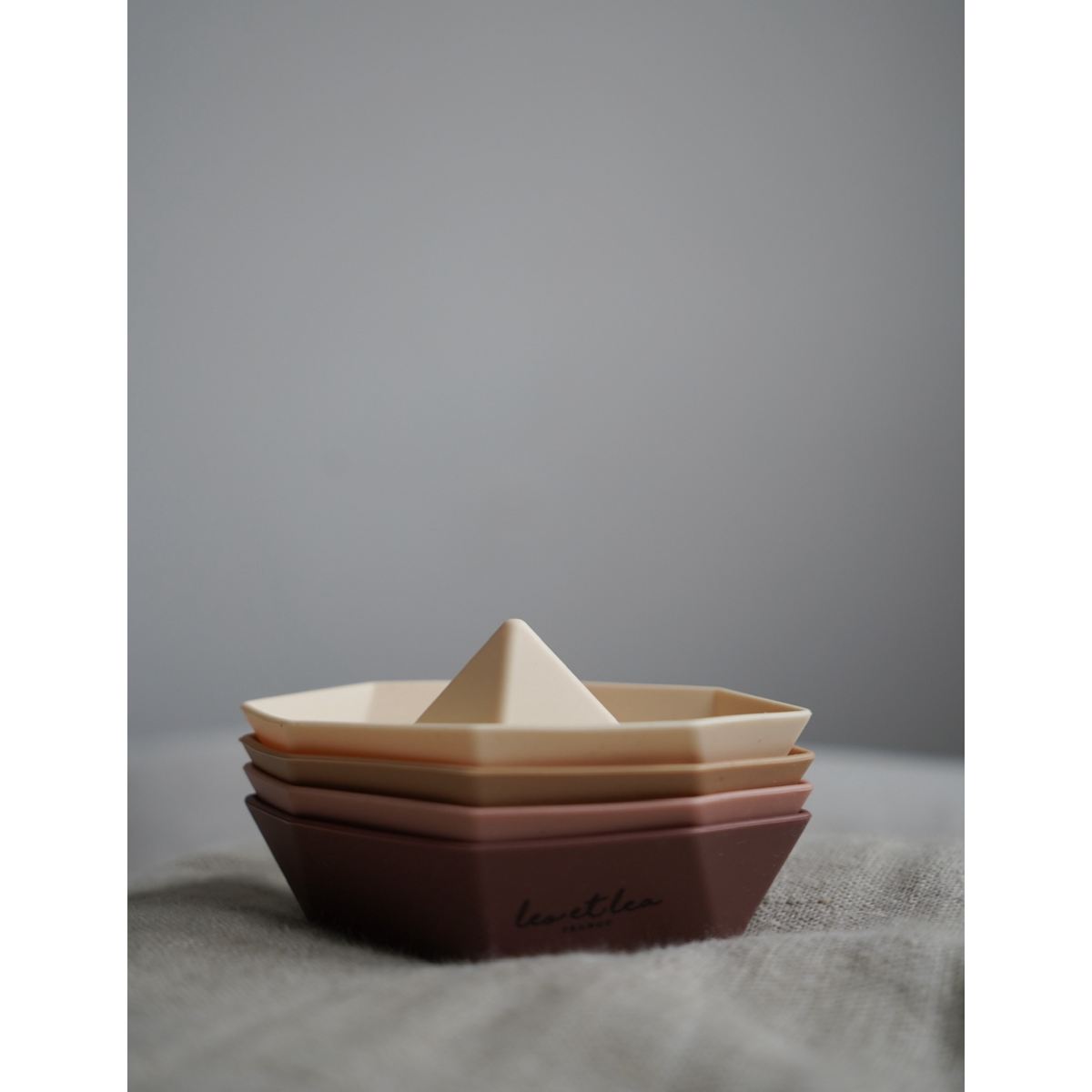 Barca giocattolo da bagno, Rose, leo et lea, silicone, set di 4 barchette