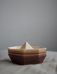 Badespielzeug Boot, Rose, Leo et Lea, Silikon, Set mit 4 Booten