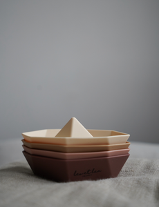 Badespielzeug Boot, Rose, Leo et Lea, Silikon, Set mit 4 Booten