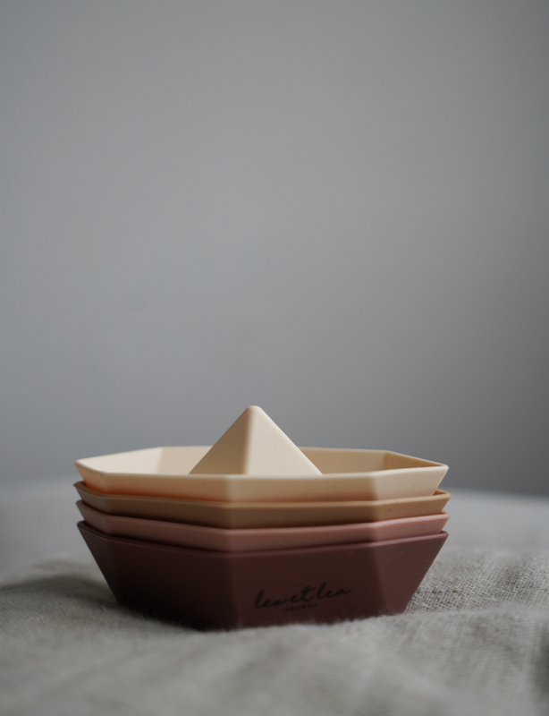 Barca giocattolo da bagno, Rose, leo et lea, silicone, set di 4 barchette