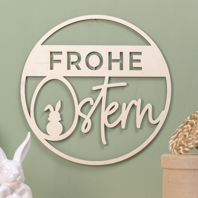 Holzkranz Frohe Ostern (VE = 2 Stk)