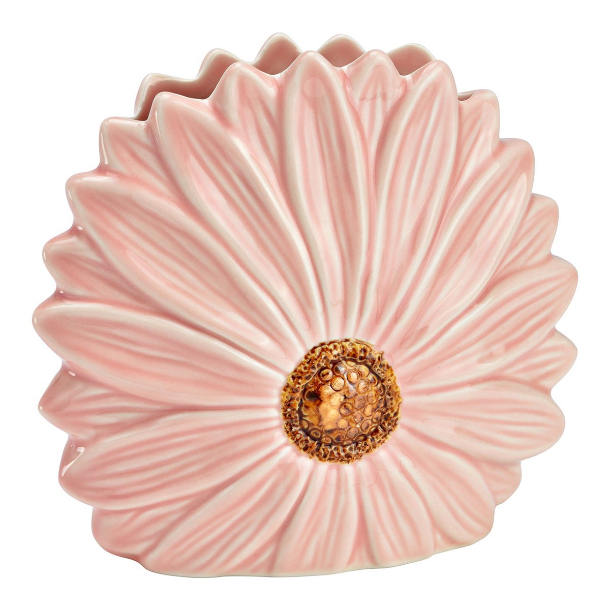 Vaso a forma di fiore in ceramica, rosa/rosa (L/A/P) 17x16x7 cm
