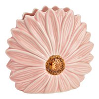 Vase flower shape made of ceramic, pink/pink (W/H/D) 17x16x7cm