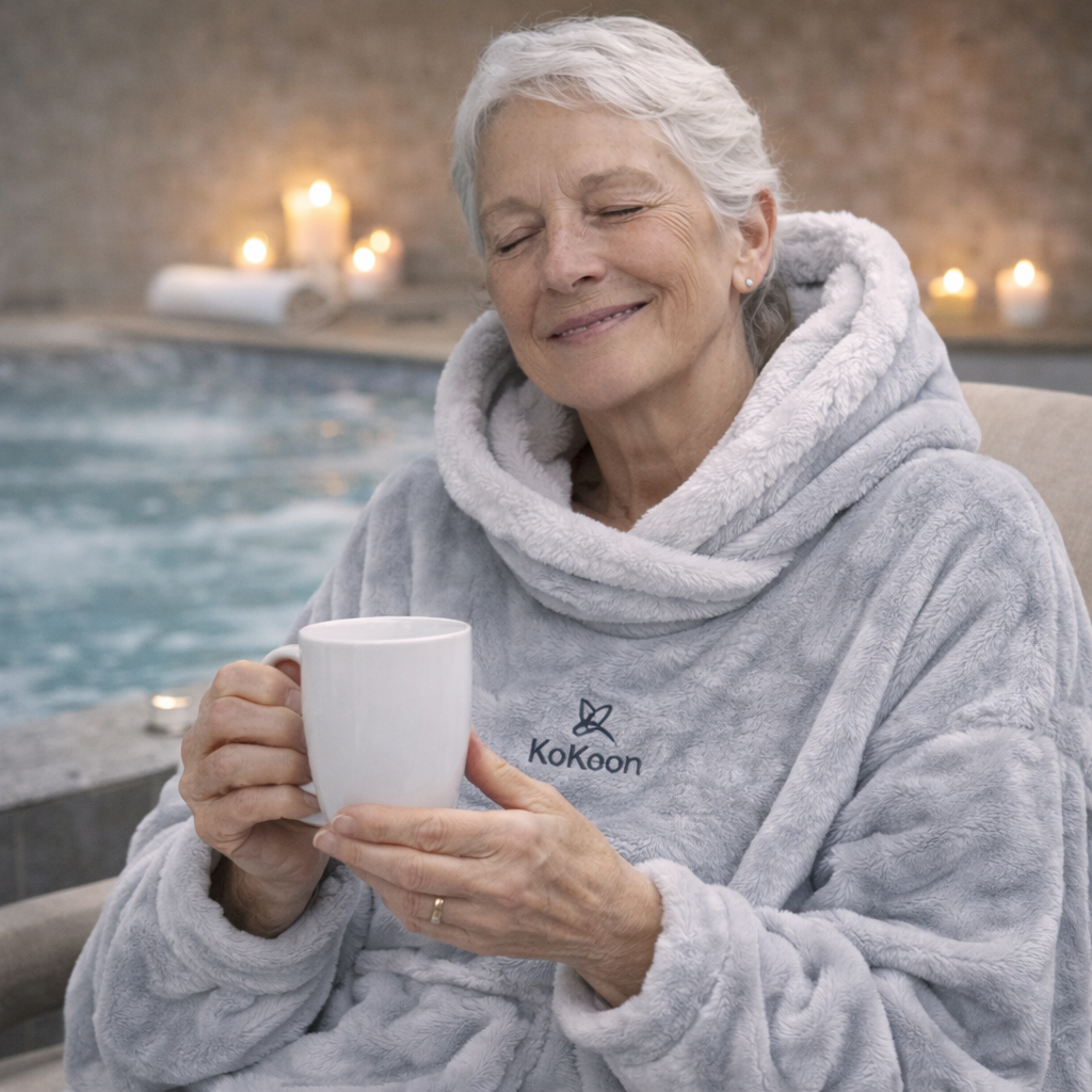 Poncho spa & bien-être – ultra doux – chaleur et confort – idéal détente – taille universelle