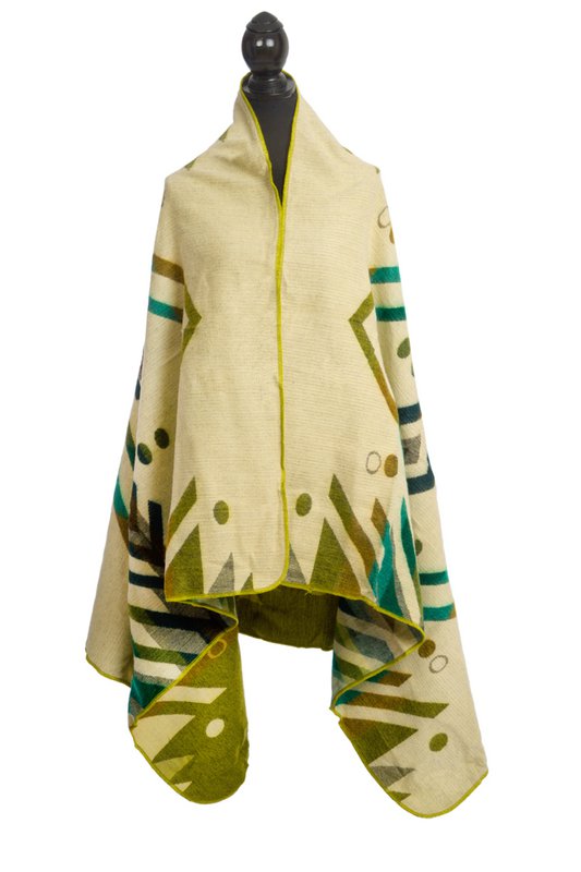 Mini Imbabura Green - Ecuadoriaan alpaca mini blanket | native blanket |