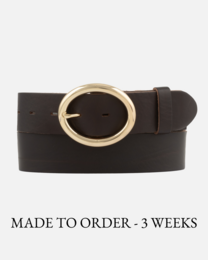 MADE TO ORDER Calvin | Vintage Round Buckle Leather Belt
