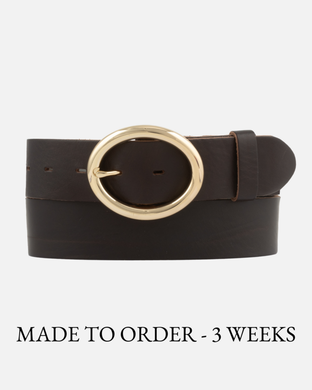 MADE TO ORDER Calvin | Vintage Round Buckle Leather Belt