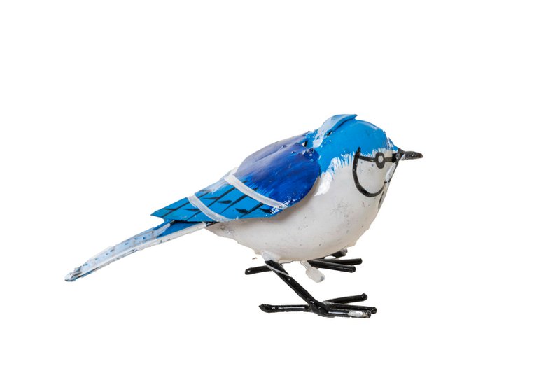Håndlavet genbrugsmetal Blue Jay medium