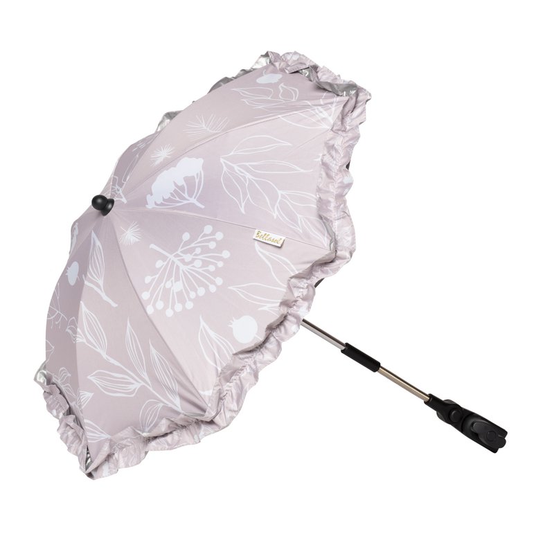 Bellasol - Pink med blade - Parasol barnevogn/buggy universal - Speciel UV-bestandig belægning - 1 års garanti