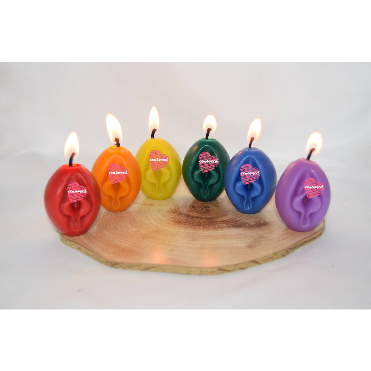 Ensemble de bougies vaginales arc-en-ciel LGBTQ de 2 po