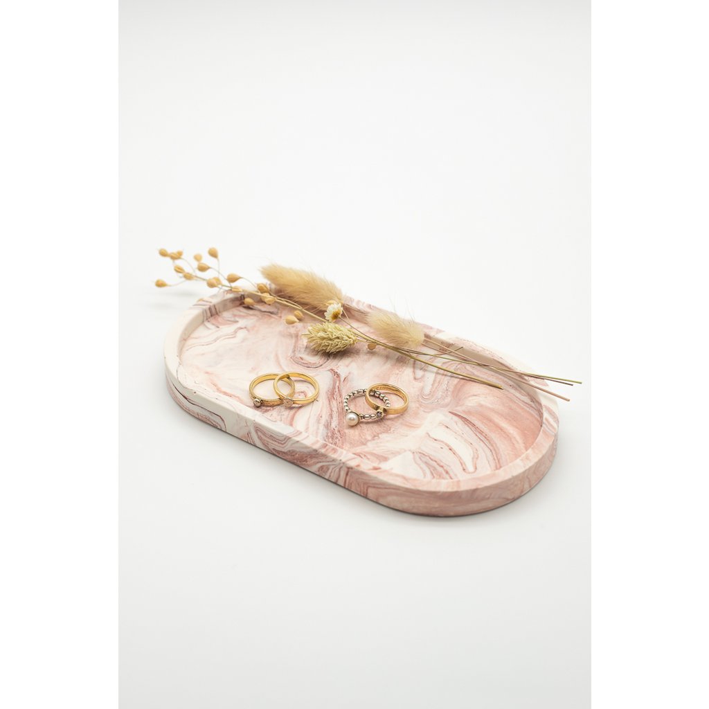 Plateau Ovaal Marble Blush - Tray Dienblad Onderzetter