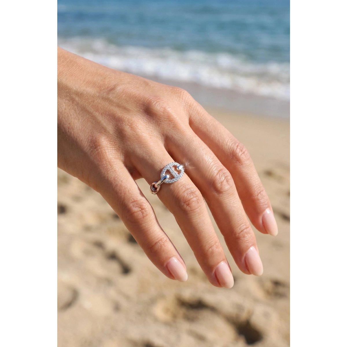 Bague maille marine en acier inoxydable