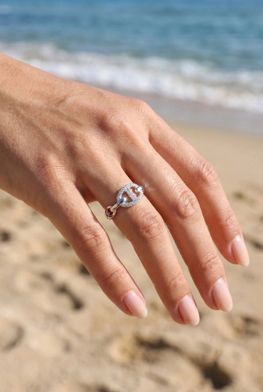 Bague maille marine en acier inoxydable