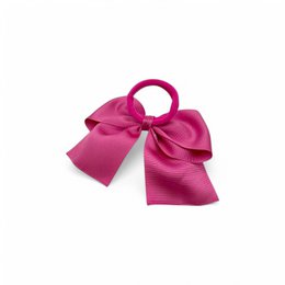 Hair bow with elastic - Grosgrain ribbon - 11 X 9 cm - Fuchsia