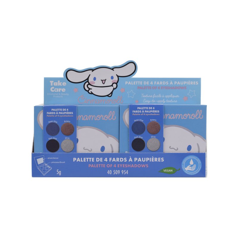 Paleta cynamorolowa 4 cień do powiek + szczotka i lustro