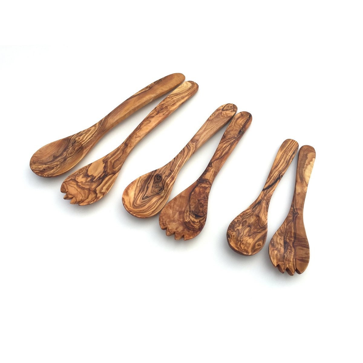 Set of 2 salad servers Kyiv made of olive wood
