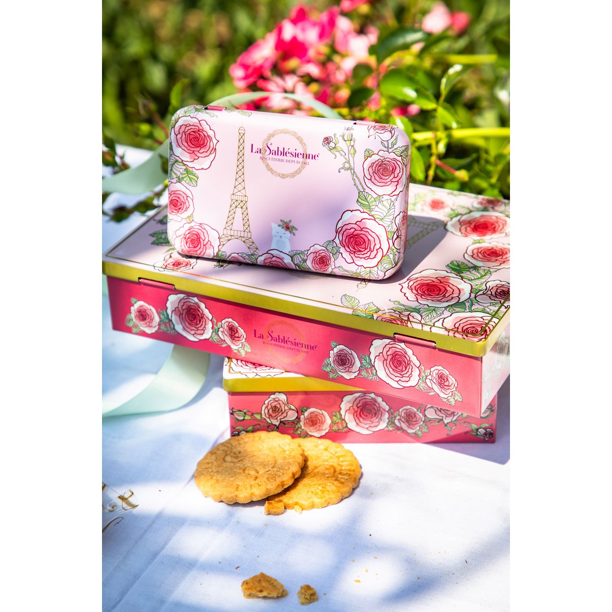 Salted butter caramel shortbread cookies - mini metal box "A morning in Paris" 35 g