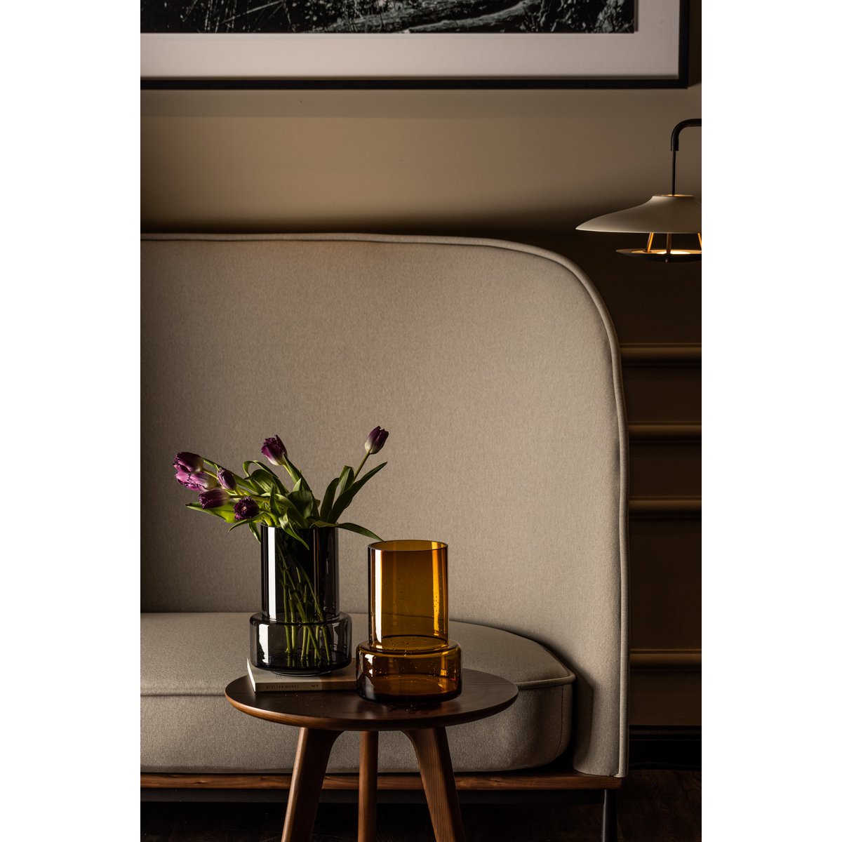 Vase im modernen Retro-Design, tiefgraue Farbe, TYLER12GR