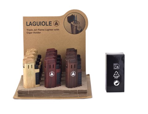 Laguiole von 12 Triple Flame Lighters und Zigarrenunterstützung