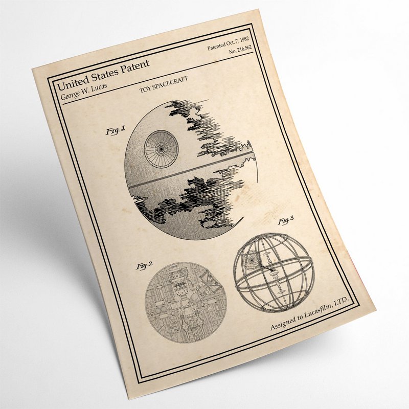Star Wars Patent Poster - Death Star
