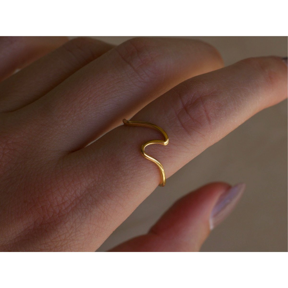 Mykonos - Dainty Ocean Waved Line Stacking Ring