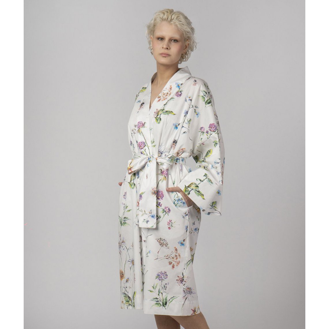 Sateen Bathrobe Kimono Midsummer