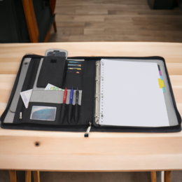 Skórzany futerał do pisania A4 - Teczka konferencyjna - Teczka na dokumenty A4 - Etui na tablet i laptop - Wyjmowany segregator