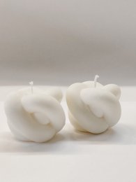 Set of 2 knotted candles | rapeseed wax